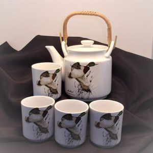 Vintage OTAGIRI Tea Set TEA POT &  (4) Tea Cups